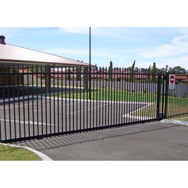 Living Area Spear Top Automatic Driveway Gates Powder Coated Sliver Color