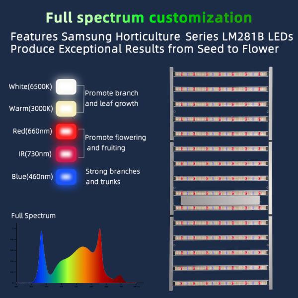 IP54 résistant à l'eau LED pliable Grow Light 1500W Full Spectrum LED Lumières