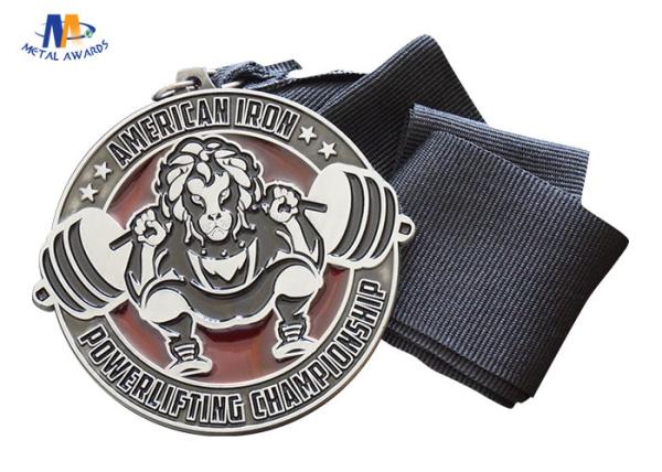 60*3MM Custom Award Medals , Translucent Enamel Conbine Soft Enamel Medals Antique Silver Plating