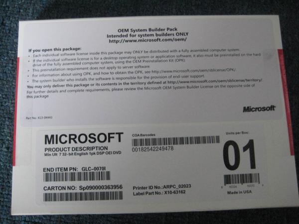 OEM final de Windows 7