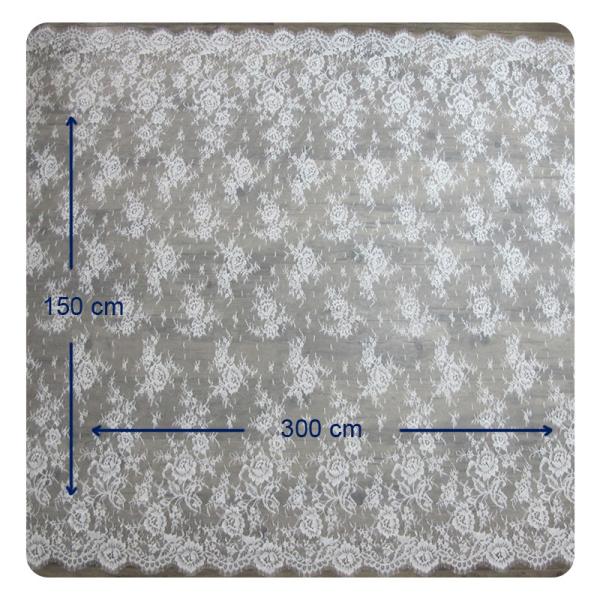 100 Nylon Swiss Voile Chantilly Lace , Customized French Lace Fabric