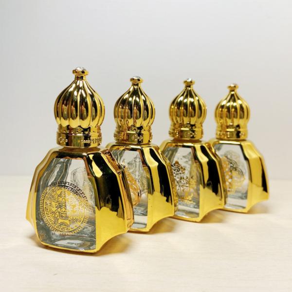 Frasco de rolo de óleo essencial de vidro portátil perfume de alta qualidade dourado 10 ml