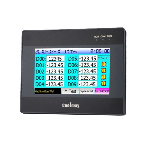 coolmay original brand transistor digital 24di/20d0 7inch EX3S-8070h-44mt with 4AD2DA hmi plc programming all in one FX2N FX3U FX3G automation control customized LOGO