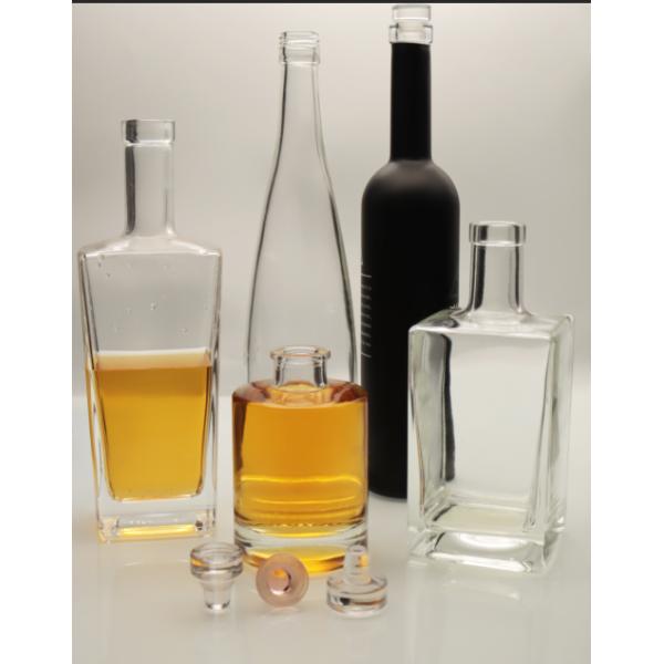 Бутылка вискиа 700ml квадрата пробочки сплава цинка 21.5mm Кристл белое