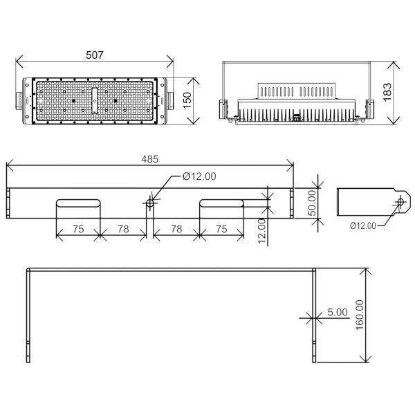 160lm/W светодиодные светодиоды с высокой яркостью 200w 400w 600w 800w 1000w 1200w