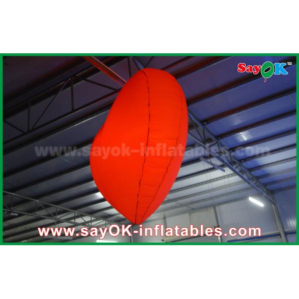 1.5m Romantic Led Lighting Red Heart Outdoor Inflatable Decorations For Wedding