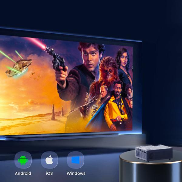 WiFi HD Video Mobile Phone Mini Projector 12V With Synchronize