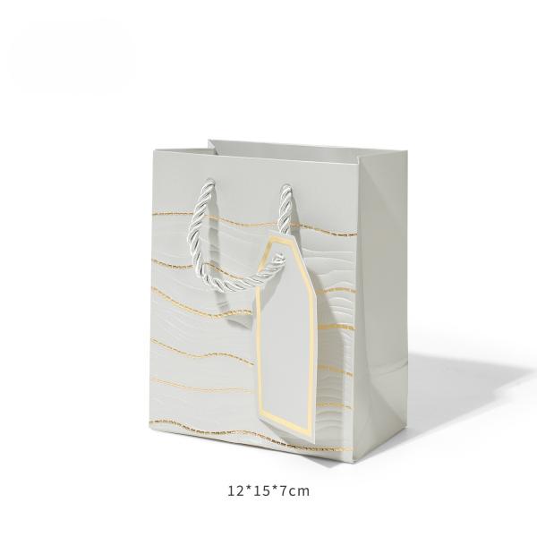 Custom Luxury Wave Embossed Gift Bags with Gold Foil