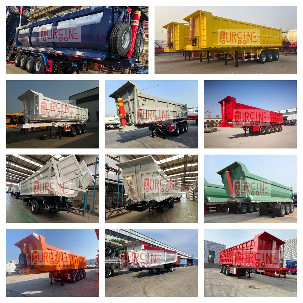 80 Ton 4 Axle Dump Semi Trailer with Hydraulic Front Tipping System