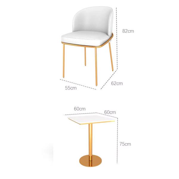 Meubles de marbre de restaurant de mousse de haute densité de Tableau de café et de velours de chaises