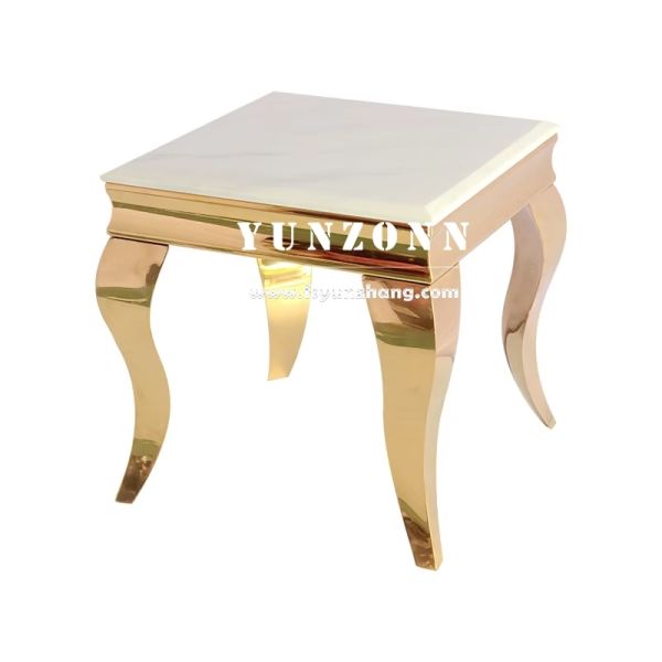 Modern Luxury Square Side Table With Marble Top Small Volume End Table for Home and Dining Console Tables