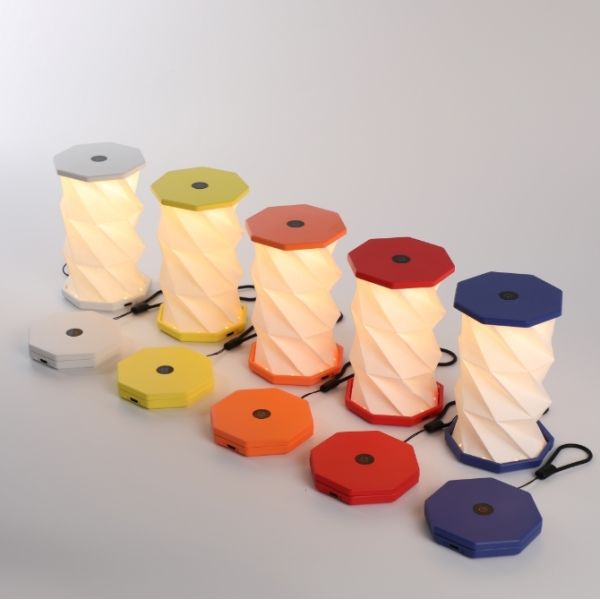 Rechargeable Origami Mini Rotating Paper Lamp Desk Lights E26 Touch Control Birthday Gift