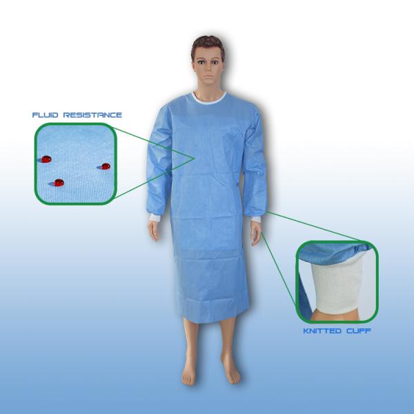 Polypropylene Disposable Isolation Gown Blue Surgeon Operating Non - Irritating