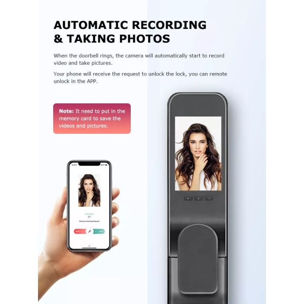 3.5 Inch Large Screen Inside Peephole Smart Door Lock