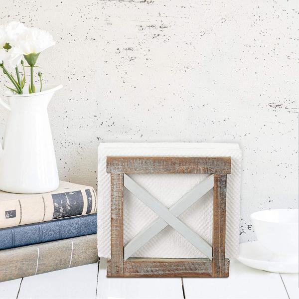 Customizable Rustic Napkin Holder for Farmhouse Decoration Printing Silk-screen/Burned