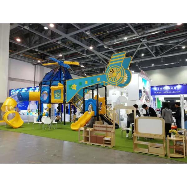 Fun Outdoor Playhouse With Slide And Swing , Kids Outdoor Climbing Equipment Frames