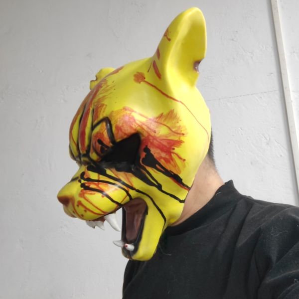 Creepy Cat Mask with Terrifying Design Premium Latex Material and Full Head Coverage for Halloween