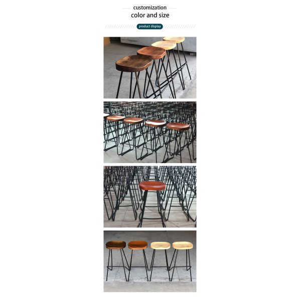 Bar Furniture Customization Height High Stools Wooden Industrial Metal Bar Table and Chairs