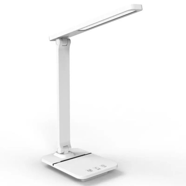 LED Desk Lamp With USB Port Fast Wireless Charger Eye Caring Dimming Table Lamp For Mobile Phones