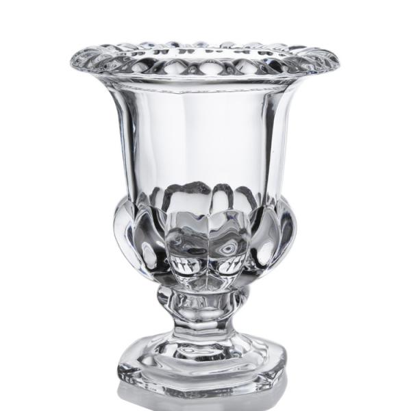 Crystal Flower Glass Vase Decorative Clear Glass Footed Vase
