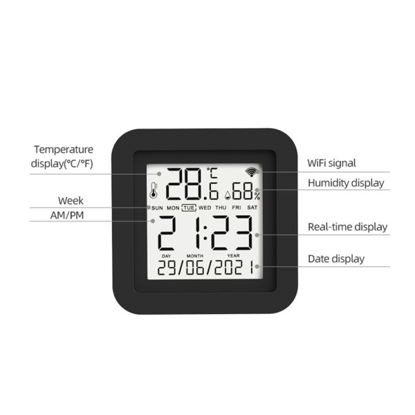 SIXWGH 3-in-1 Smart Home Automation Device Tuya Wi-Fi IR Remote Control LCD Screen Temperature Humidity Sensor Voice Control