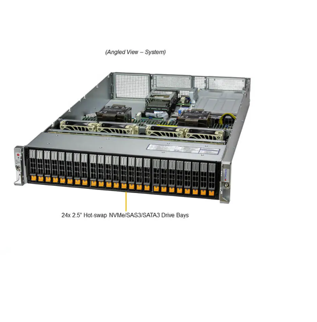 Supermicro Hyper SuperServer SYS-220H-TN24R 2U Rackmount Server with 3rd Gen Intel Xeon Scalable Processors, 4 GPUs, and 32 DIMM Slots