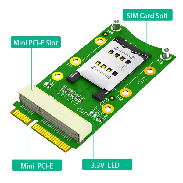 Mini PCI-E Adapter with SIM Card Slot for 3G/4G and WWAN LTE Compatibility