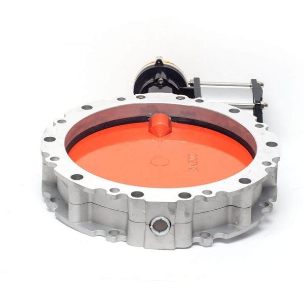 Single Flange Pneumatic Powder Butterfly Valve Aluminum Alloy Dust Butterfly Valve with Limit Switch for Cement Silo Discharge