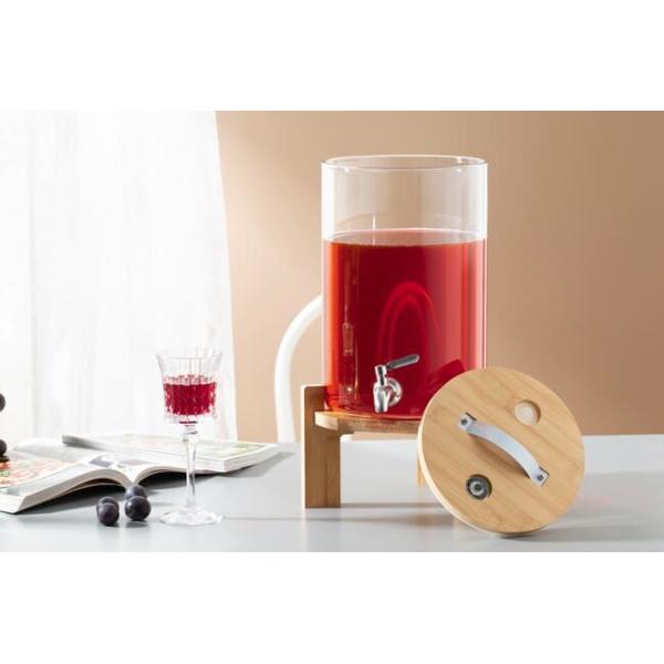 Party 8L 2 Gallon Drink Dispenser Borosilicate Glass Beverage Dispenser With Stand