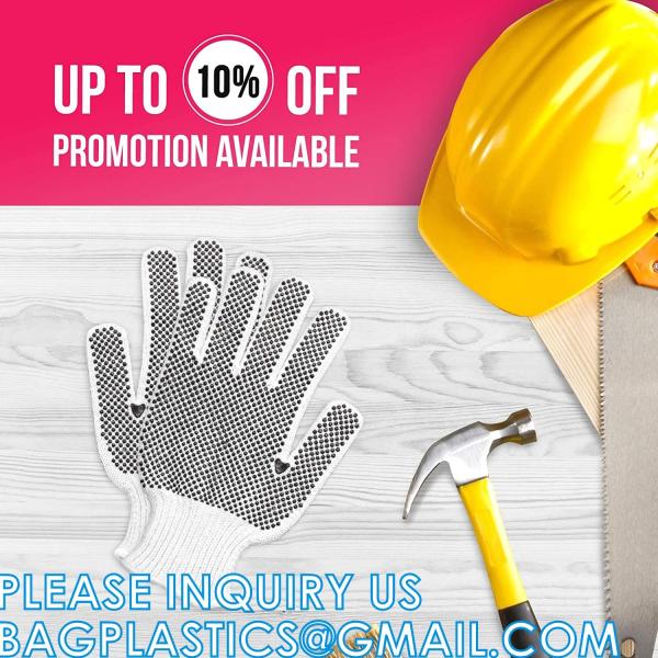 Cotton PVC Dotted Safety Garden Working Gloves Cotton Working Gloves, Safety Work Gloves for Industrial Work