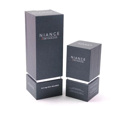 Custom Lotion Paper Box Black Paper Box For Beauty Care Products Black Paper Box