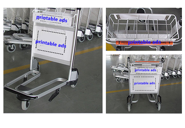 Intermational Airport Aluminum Alloy Airport Luggage Trolley With Brake