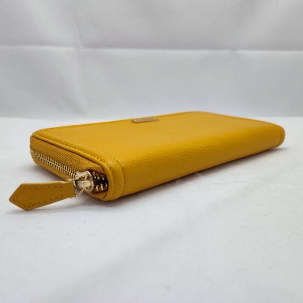O lichi de couro genuíno magro amarelo da carteira modela bolsas longas para as mulheres WA04