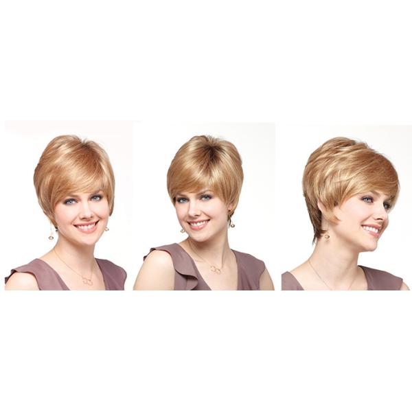 Blonde Color Synthetic Hair Wigs , Professiona 8 Inch Straight Hair Wig