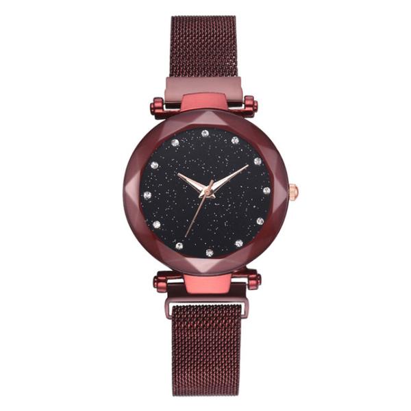 Fashion Sky Dial Quartz Ladies Wrist Watches , Luxury Magnetic Strap Watch