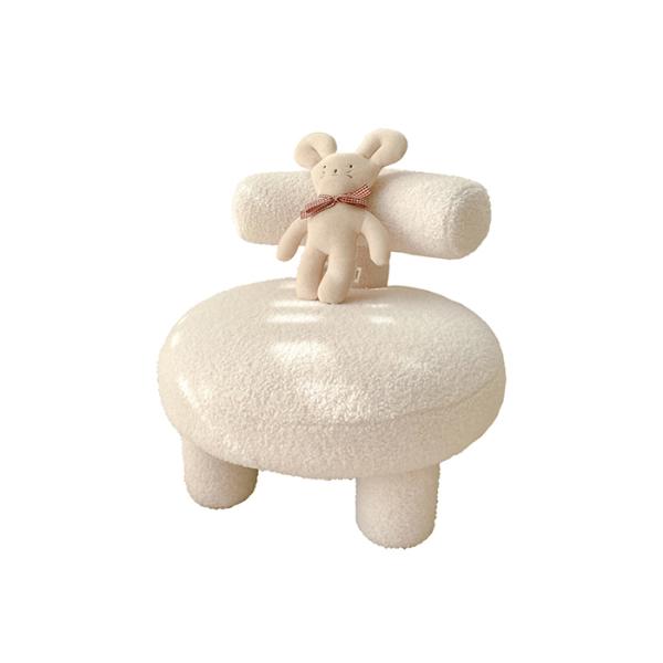 White Modern Fabric Dining Chairs Cashmere Low Back Lounge Chair