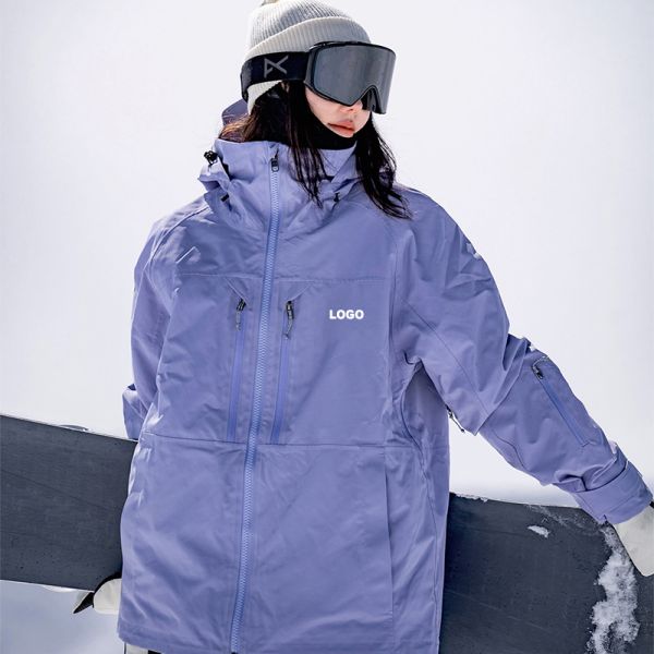 OEM Custom Couple American Style Snowboard Jacket Waterproof Windproof Thick Warm Winter Ski Outer Coat