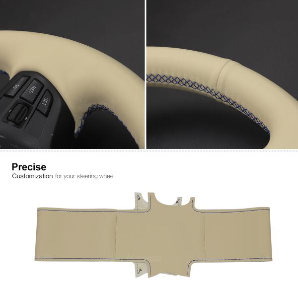 Beige Design Soft Faux PU Leather Steering Wheel Cover for BMW i3 2013-2022 20*15*7cm