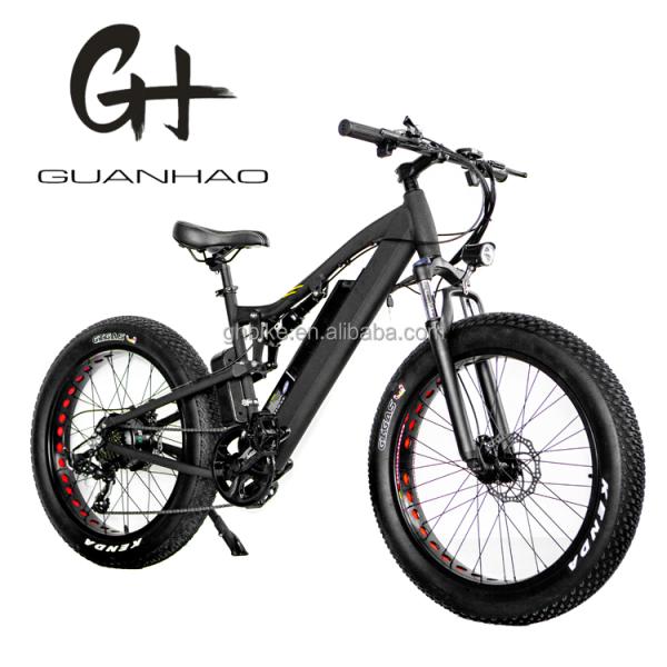 26*2.2 Kenda Tire 48V 17AH Full Suspension Electric Mountain Bike 1000W BaFang Motor