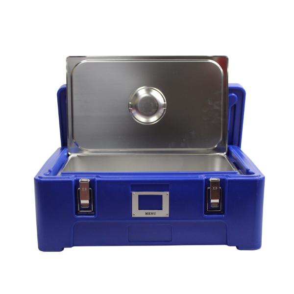 LLDPE Top Loading Food Pan Carrier 25L Blue Thermal Food Transport Boxes