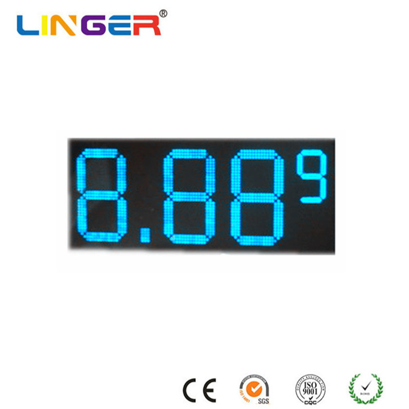 Customized Digital Gas Price Sign Ultra Wide LED Oil Price Display Blue