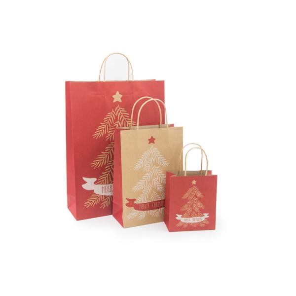 Empaquetado de lujo creativo hecho a mano de la Navidad/bolsas de papel de Brown de la Navidad