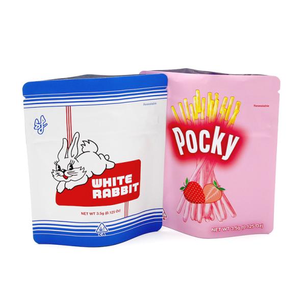 Stand up Pouch CBD Marijuana Packaging Custom 3.5g Bag with Zipper