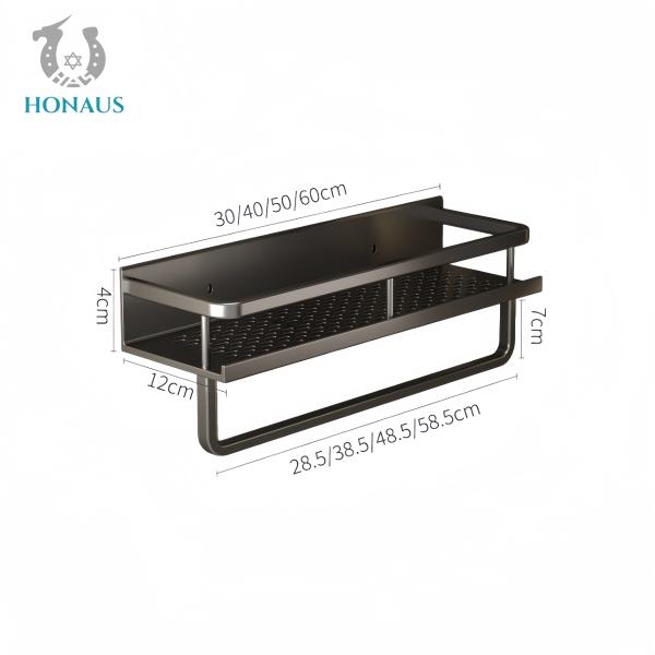 Bathroom Shower Accessories Wall Hung Modern Premium Aluminum Electroplated Black