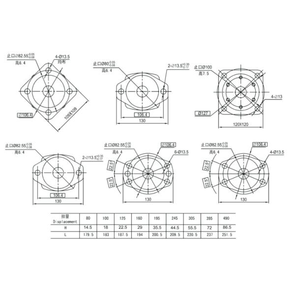 Professional Low RPM Hydraulic Motor BMS / 2000 Series 31.75mm Straight Shaft