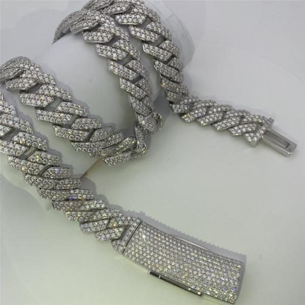GRA Diamond Chain Necklace 18 Inch 925 Sterling Silver VVS Diamond Chain
