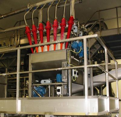 Hidrociclone centrífugo em ligações de flanges de processamento de minerais