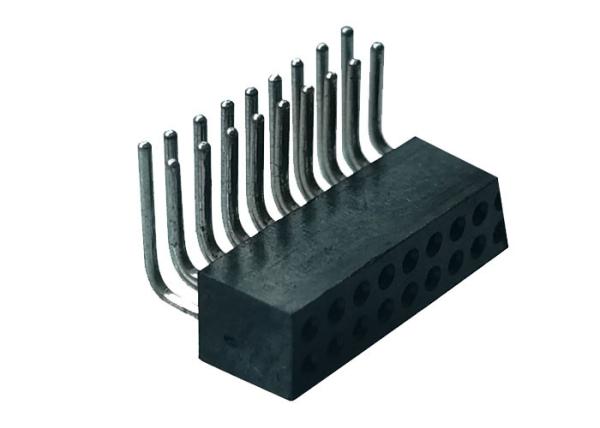 Pin fêmea do conector 20 da placa do PWB do ângulo direito do encabeçamento da fileira dobro de 1.27mm