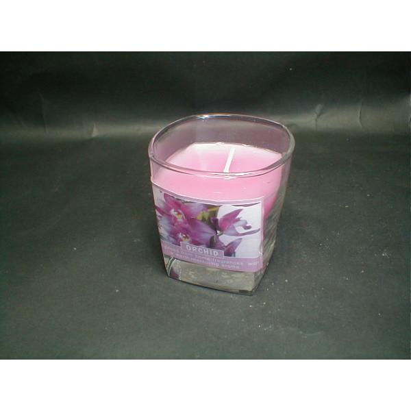 100% paraffin wax scented square glass candle with printing label