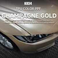 K034 Champagne Gold TPU Color Car Paint Protection Film Auto Sticker Vinyl Car Wrap